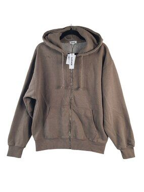 NEW Garage Ultra Terry Oversized Zip Hoodie XXS/XS Wild Mushroom Color